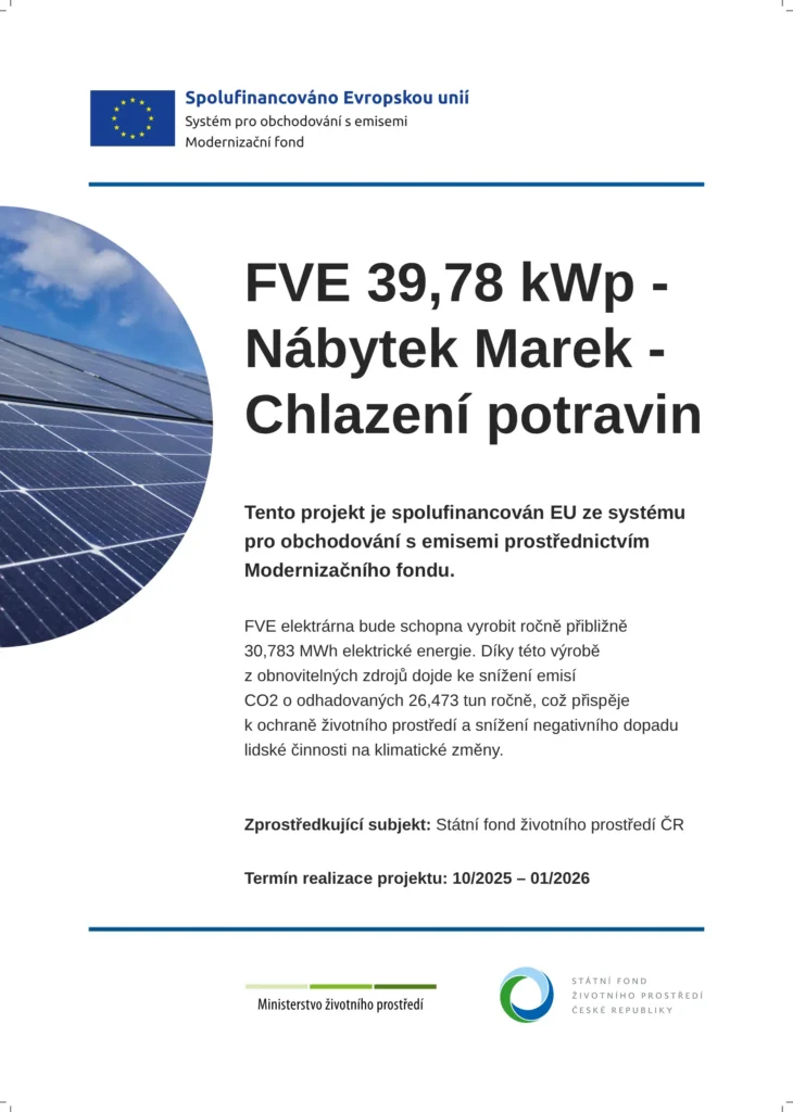 Fotovoltaické panely Truhlářství Marek
